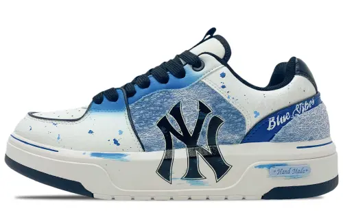 MLB Chunky Liner Abrasion Resistant, Height Increasing, Quick Dry Low top Skateboard Shoes Unisex Blue White