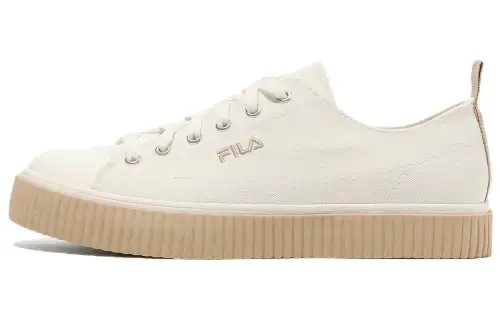 FILA Layer Canvas Abrasion Resistant Abrasion Resistant Low top Skateboard Shoes Unisex Beige