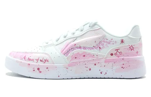 Li Ning Sycee Slip Resistant, Abrasion Resistant, Height Increasing Low top Skateboard Shoes Men's Pink Blue Mismatched