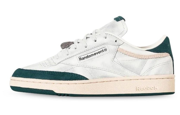 Randomevent x Reebok Club C Series \"Travel In Trouble\" Classic retro casual low-top sneakers, same style for men and women, white and green