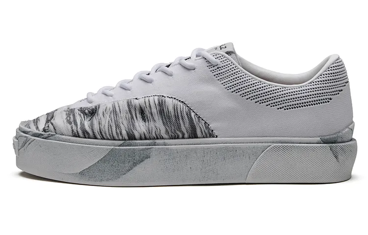 EQLZ EQUALIZER Fault GhostKnit Slip Resistant Abrasion Resistant Low top Skateboard Shoes Unisex Spotted White