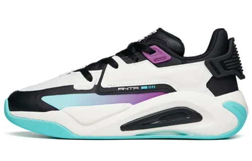 Anta Life Collection Slip Resistant Abrasion Resistant Low top Skateboard Shoes Men's Black White Purple