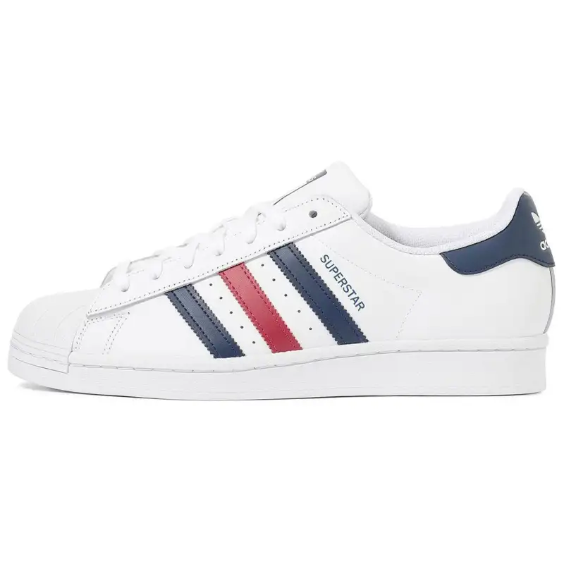 Adidas Originals SUPERSTAR Abrasion Resistant Low top Skateboard Shoes Unisex White Blue