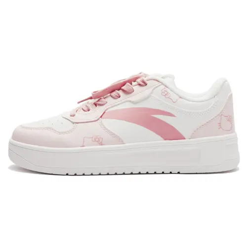 Anta Easy Slip Resistant, Abrasion Resistant, Lightweight Low top Skateboard Shoes Women's Pink White