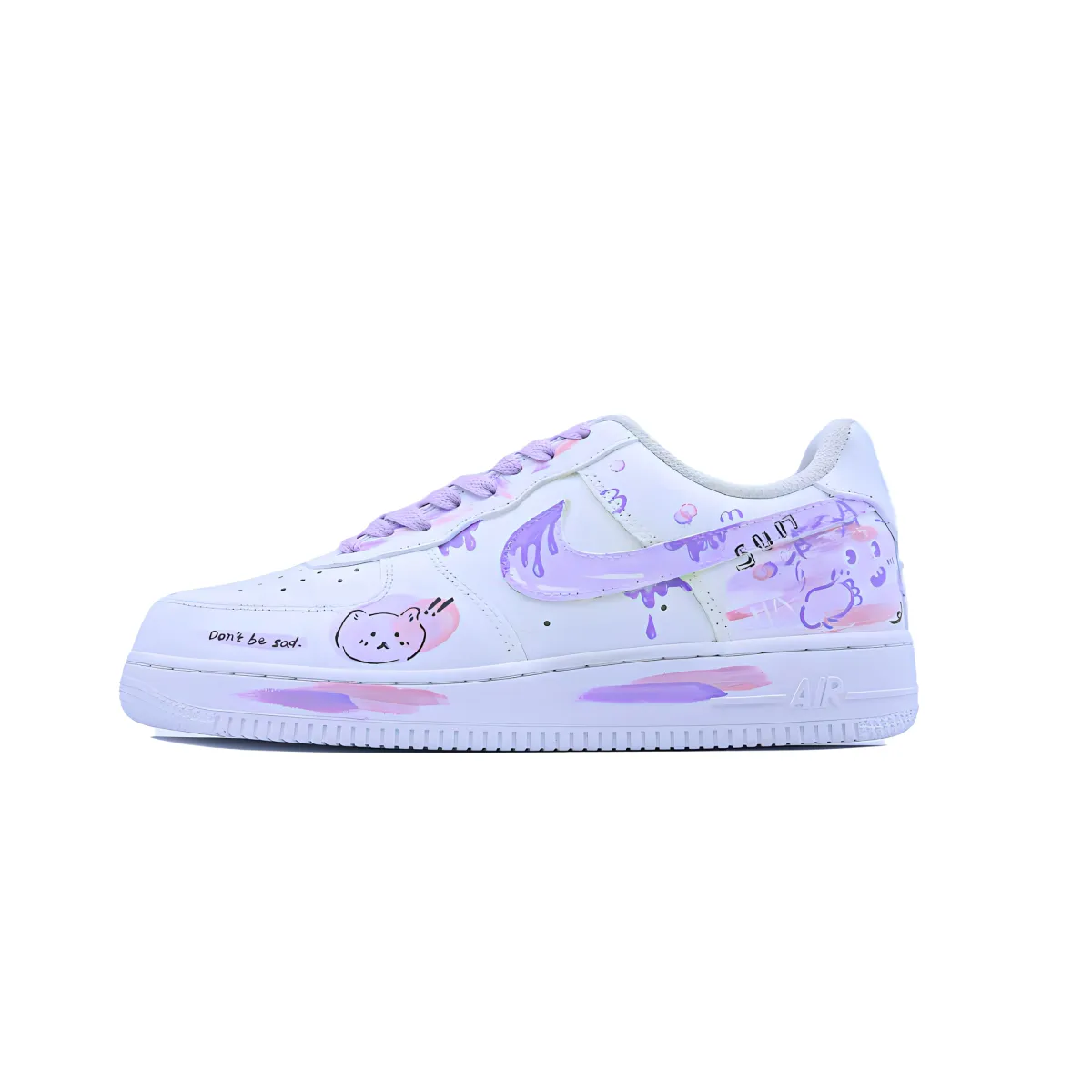 Nike Air Force 1 Singularity, Taro Paste Boba Abrasion Resistant Low top Skateboard Shoes Unisex Purple Pink