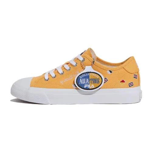 FILA Classic Kicks B V3 Abrasion Resistant Low top Skateboard Shoes Unisex Yellow White Korean Style