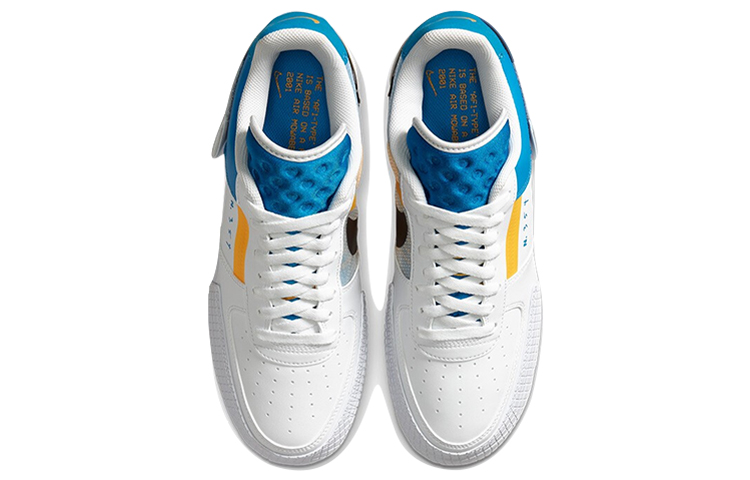 Кеды Nike Air Force 1 Type (бело-сине-желтые) — фото 4