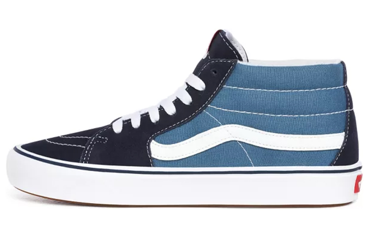 Vans SK8 Classic ComfyCush retro casual mid-cut sneakers, same style for men and women, black and blue