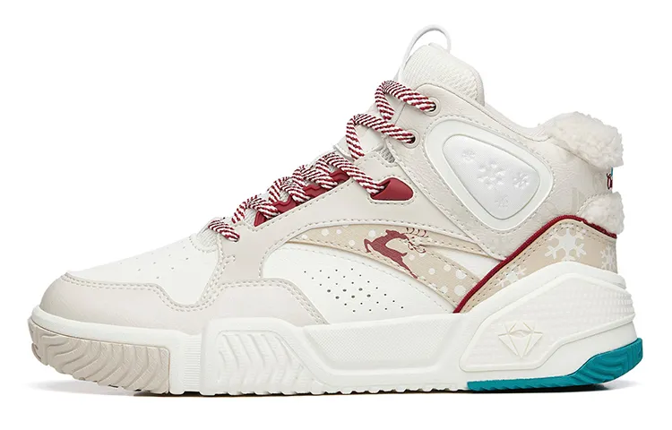 Anta Life Collection Textile, Synthetic Leather, TPU Coverage Thermal Slip Resistant High top Skateboard Shoes Women's