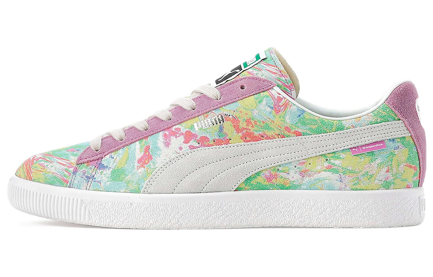 GRAPHERSROCK x PUMA Suede Vintage MIJ GR1 Low top Skateboard Shoes Unisex White Purple Green