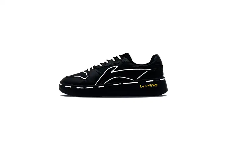 Li Ning Slip Resistant Abrasion Resistant Slip Resistant Abrasion Resistant Low top Skateboard Shoes Men's Black