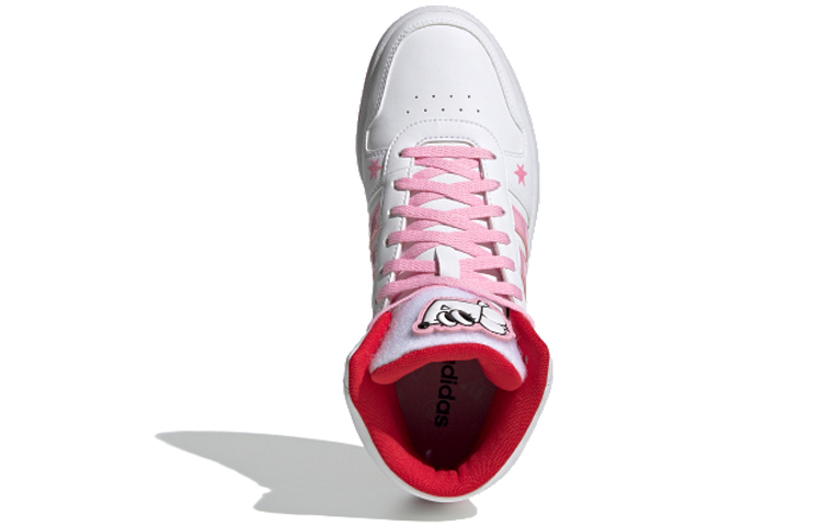 Женские кеды adidas neo Hoops 2.0 Mid (бело-розовые) — фото 4