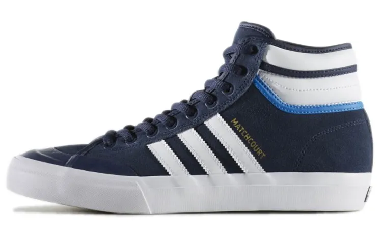 Adidas Originals Matchcourt High Rx2 Slip Resistant Abrasion Resistant Skateboard Shoes Men's Blue White