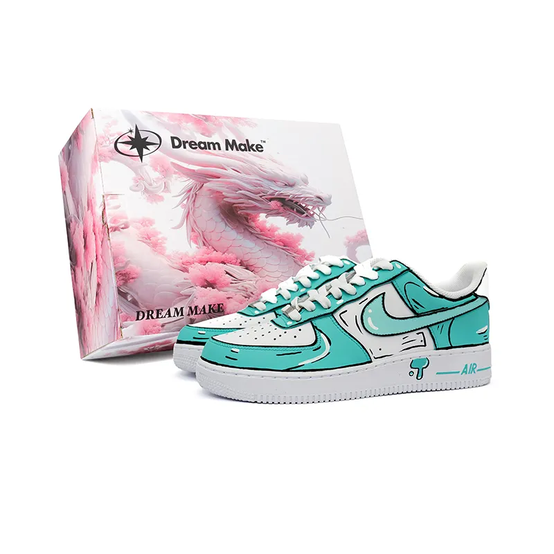 Nike Air Force 1 Anime Graffiti Abrasion Resistant Low top Skateboard Shoes Men's White