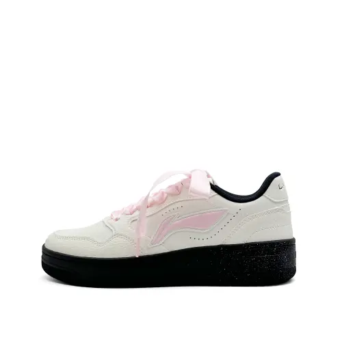Li Ning Tianji Soft Slip Resistant Abrasion Resistant Low top Skateboard Shoes Women's Beige Pink