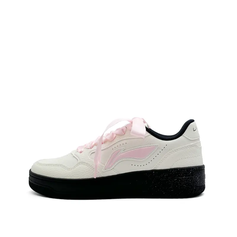 Li Ning Tianji Soft Slip Resistant Abrasion Resistant Low top Skateboard Shoes Women's Beige Pink