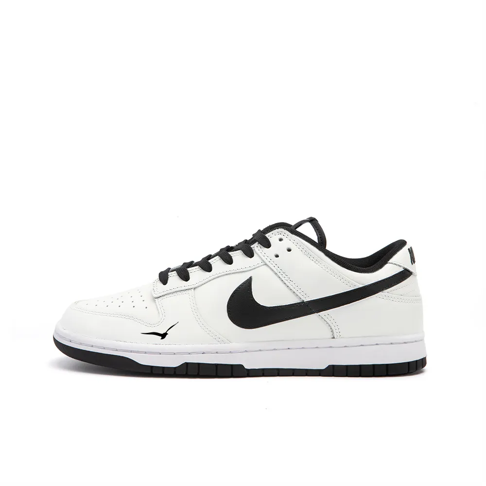 Nike Dunk Heartbeat Moment Small Flower Leather Cushioning Abrasion Resistant Low top Skateboard Shoes Unisex Black