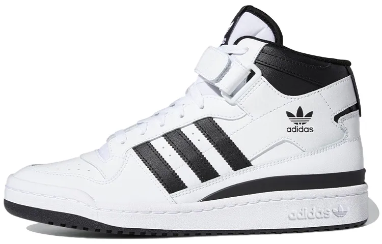 Adidas Originals FORUM Mid Leather Mid top Skateboard Shoes Unisex White Black