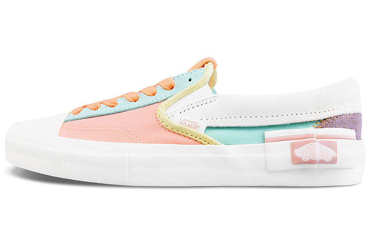 Женские слипоны Vans Slip-On Cap (бело-сине-розовые)