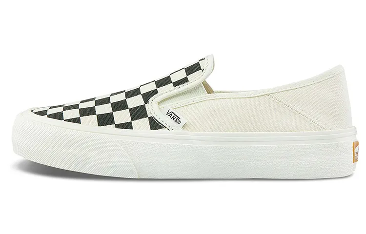 Vans Slip On Grid Breathable Non Slip One Pedal Low Top Canvas Skate Shoes Unisex Black White