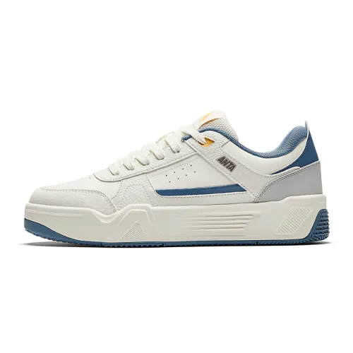 Anta C37 Series Slip Resistant Abrasion Resistant Low top Skateboard Shoes Men's White Blue Gray