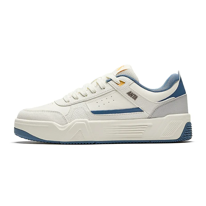 Anta C37 Series Slip Resistant Abrasion Resistant Low top Skateboard Shoes Men's White Blue Gray