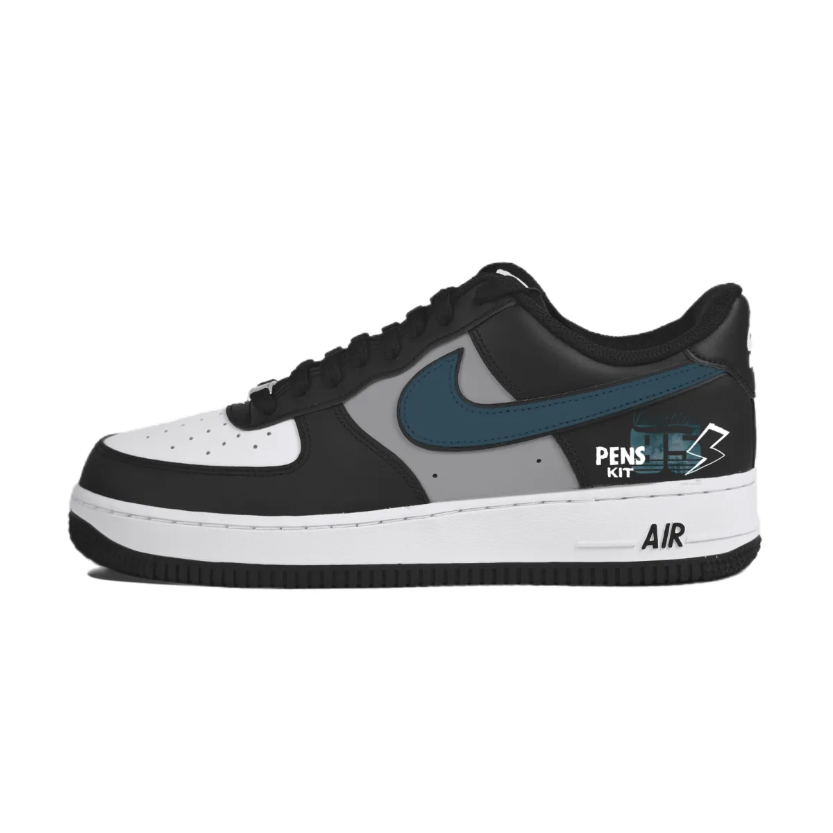 Nike Air Force 1 Abrasion Resistant Low top Skateboard Shoes Unisex Black Green