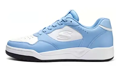 Skechers Street Cushioning, Wear Resistant Low top Skateboard Shoes Men's White Blue