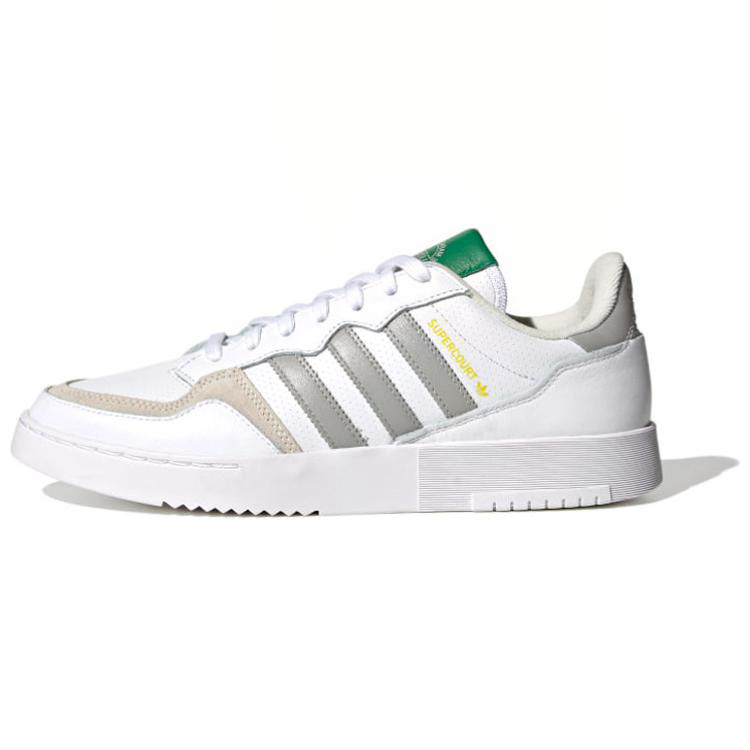 Adidas Originals Super Court Slip Resistant Low top Skateboard Shoes Unisex White Gray Yellow