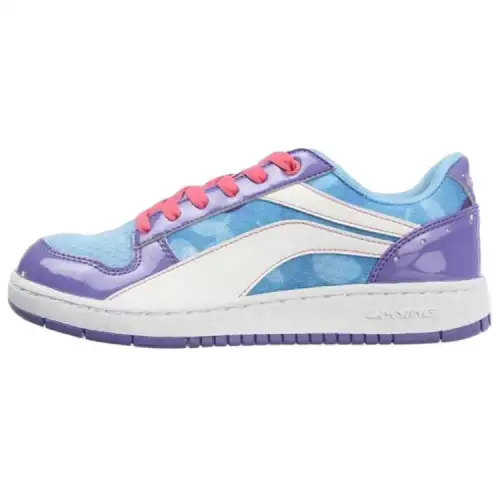 Li Ning Skateboard Shoes Women's Low Top Caroline/Pink Blue Purple/White