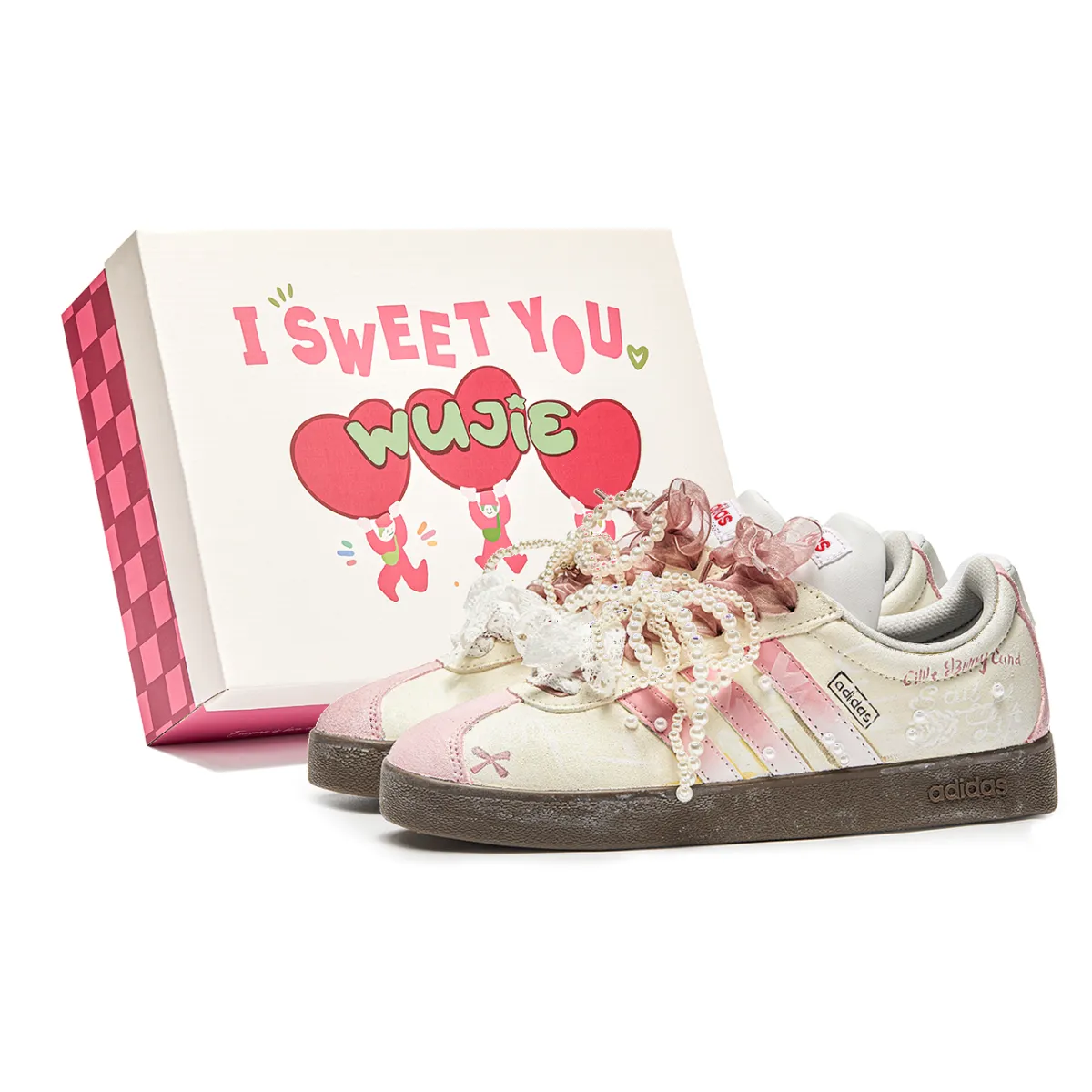 Adidas Rarity Love Cushioning Low top Skateboard Shoes Unisex Pink Yellow