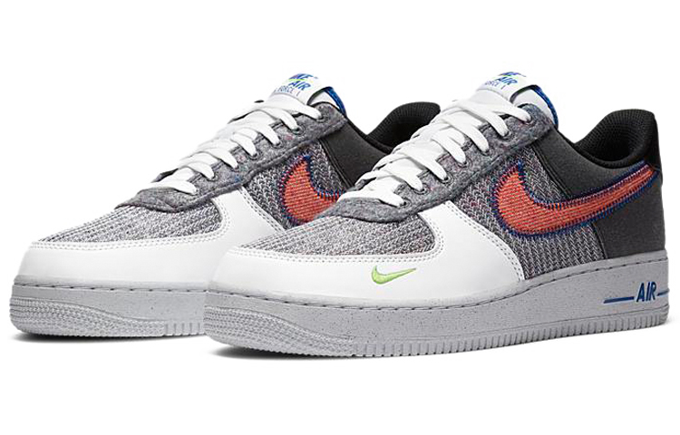 Мужские кеды Nike Air Force 1 07 (черно-бело-серые) — фото 3