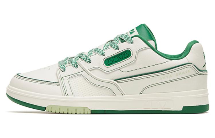 Anta AOYU Leather Slip Resistant Abrasion Resistant Low top Skateboard Shoes Men's Coriander Green