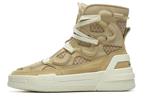 Lanvin x FILA Textile, Split Cow Leather Fleece Lined, Casual Thermal Abrasion Resistant High top Skateboard Shoes