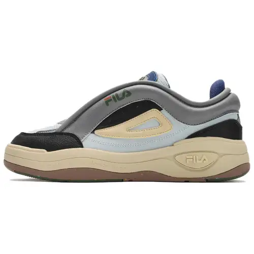 FILA MIX 2 Synthetic Leather, Textile Low top Skateboard Shoes Men's Silver Gray