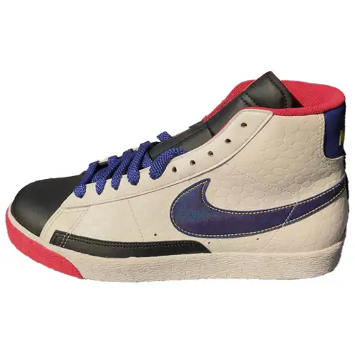 Nike Blazer Slip Resistant Abrasion Resistant High top Skateboard Shoes Women's White Blue
