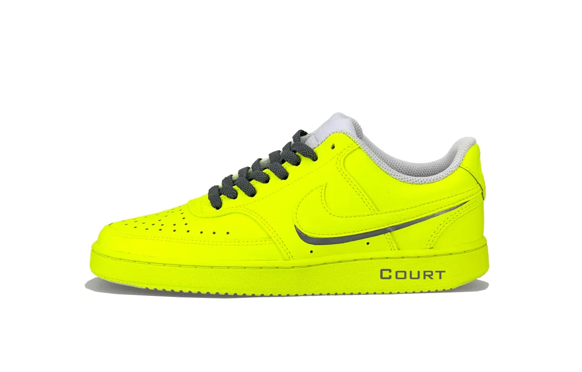 Nike Court Vision 1 Slip Resistant Low top Skateboard Shoes Women's Yellow