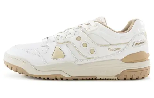Saucony CROSS 90 Leather Slip Resistant Abrasion Resistant Low top Skateboard Shoes Unisex Khaki