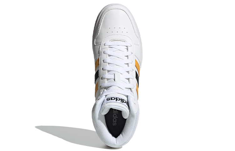 Мужские кеды adidas neo Hoops 2.0 Mid (бело-желто-черные) — Белый / жёлтый / чёрный — фото 5