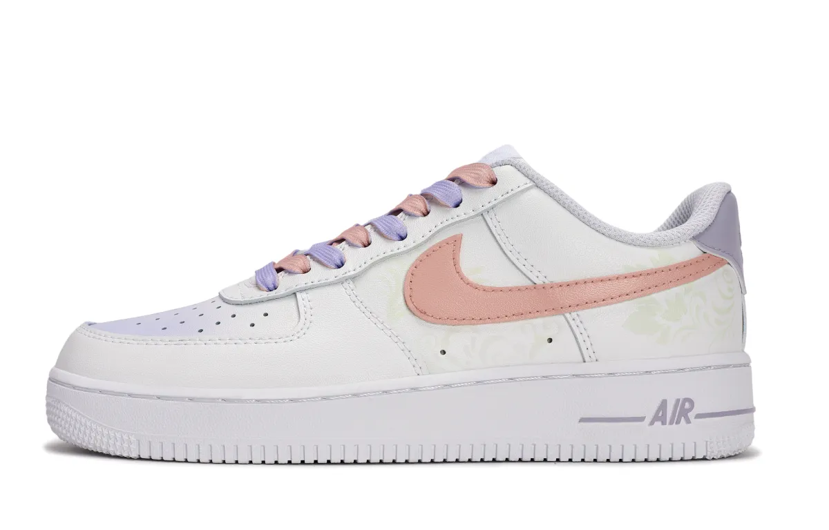 Nike Air Force 1 Slip Resistant Abrasion Resistant Low top Skateboard Shoes Unisex White Purple