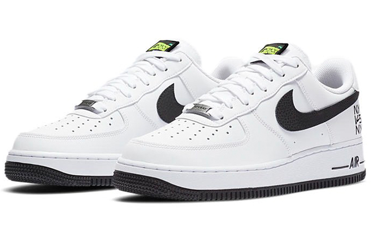 Кроссовки Nike Air Force 1 NY vs NY (бело-черные) — Белыйчёрный — фото 3