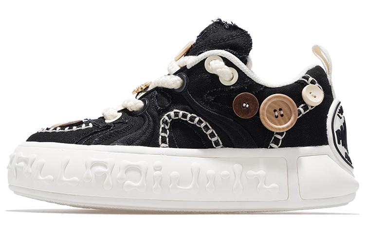 Palladium Button Shoes Abrasion Resistant Breathable Low top Skateboard Shoes Unisex Black