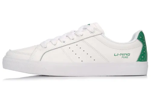 Li Ning Cow Split Leather Slip Resistant Breathable Lightweight Balance Abrasion Resistant Low top Skateboard Shoes