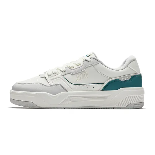 Anta C37 Series Textile, Synthetic Leather Low top Skateboard Shoes Men's White Gray Green