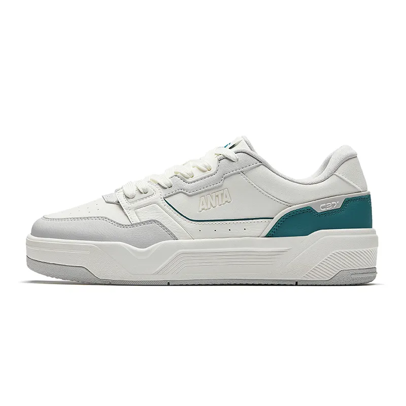 Anta C37 Series Textile, Synthetic Leather Low top Skateboard Shoes Men's White Gray Green