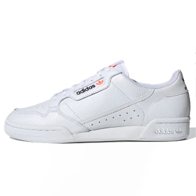 Adidas Originals Continental 80 Fashion Trend Slip Resistant Low top Skateboard Shoes Unisex White Red
