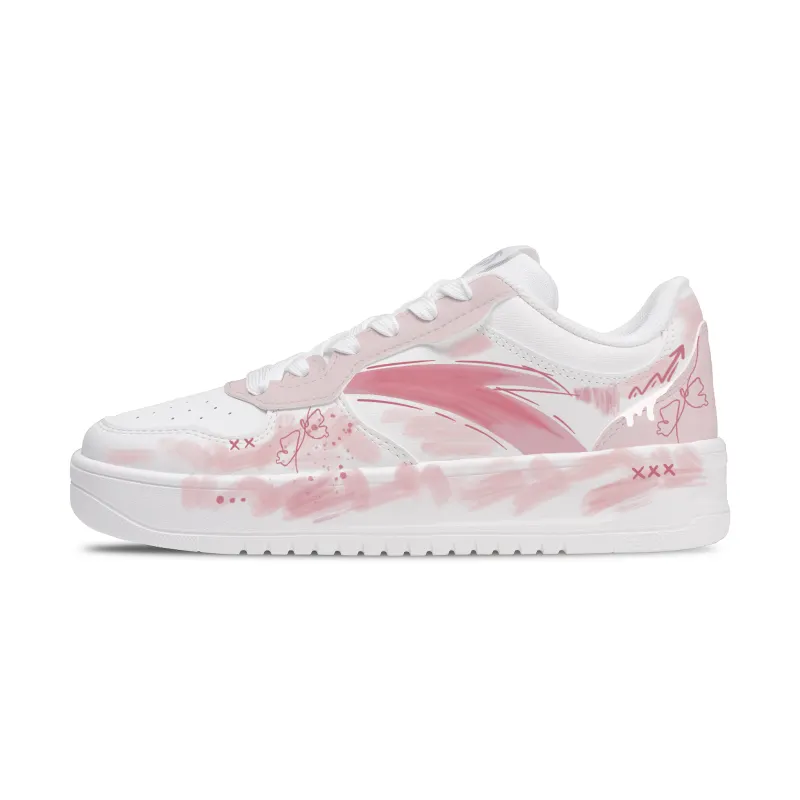 Anta Easy Coverage Cushioning Coverage Cushioning Low top Skateboard Shoes Women's White Pink