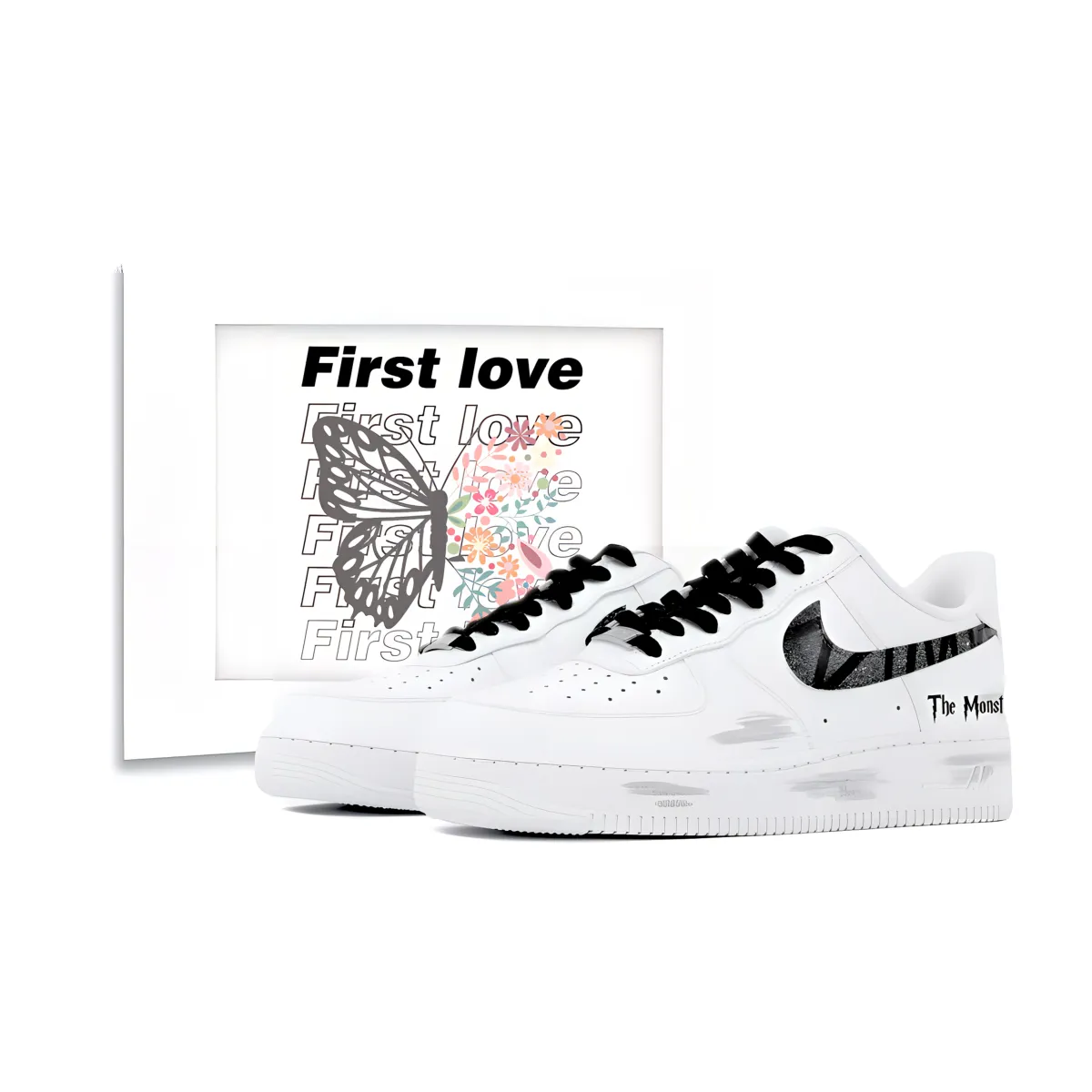 Nike Air Force 1 Coverage Slip Resistant Abrasion Resistant Balance Low top Skateboard Shoes Unisex Black White