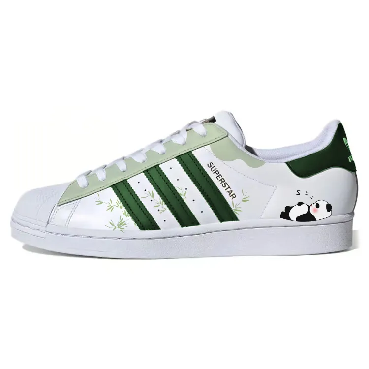 Adidas Originals SUPERSTAR Coverage Cushioning Waterproof Low top Skateboard Shoes Unisex White Green