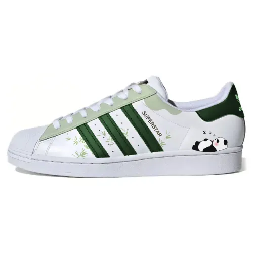 Adidas Originals SUPERSTAR Coverage Cushioning Waterproof Low top Skateboard Shoes Unisex White Green